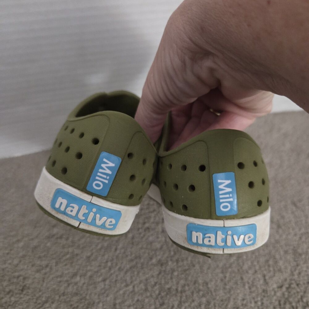 Native Jefferson Shoes Lightweight Waterproof Sugarlite Milo Sz C12 Utili Green - Picture 5 of 9